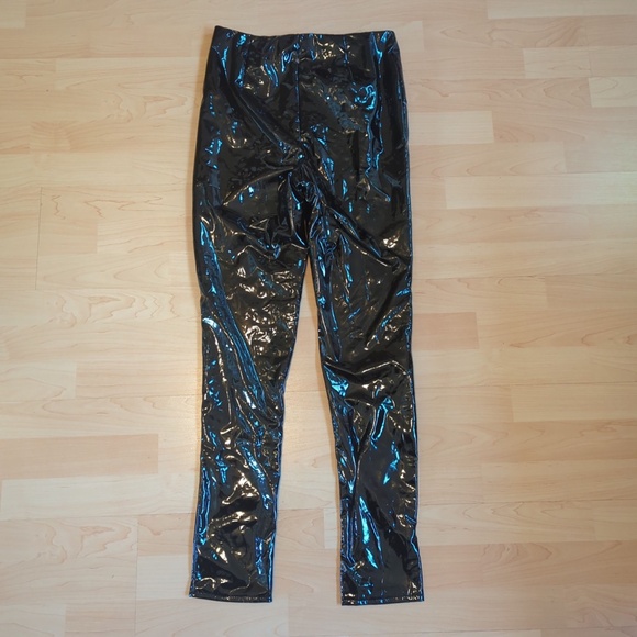 Black PVC Vinyl High Waisted Cat Woman Pants - Picture 6 of 8